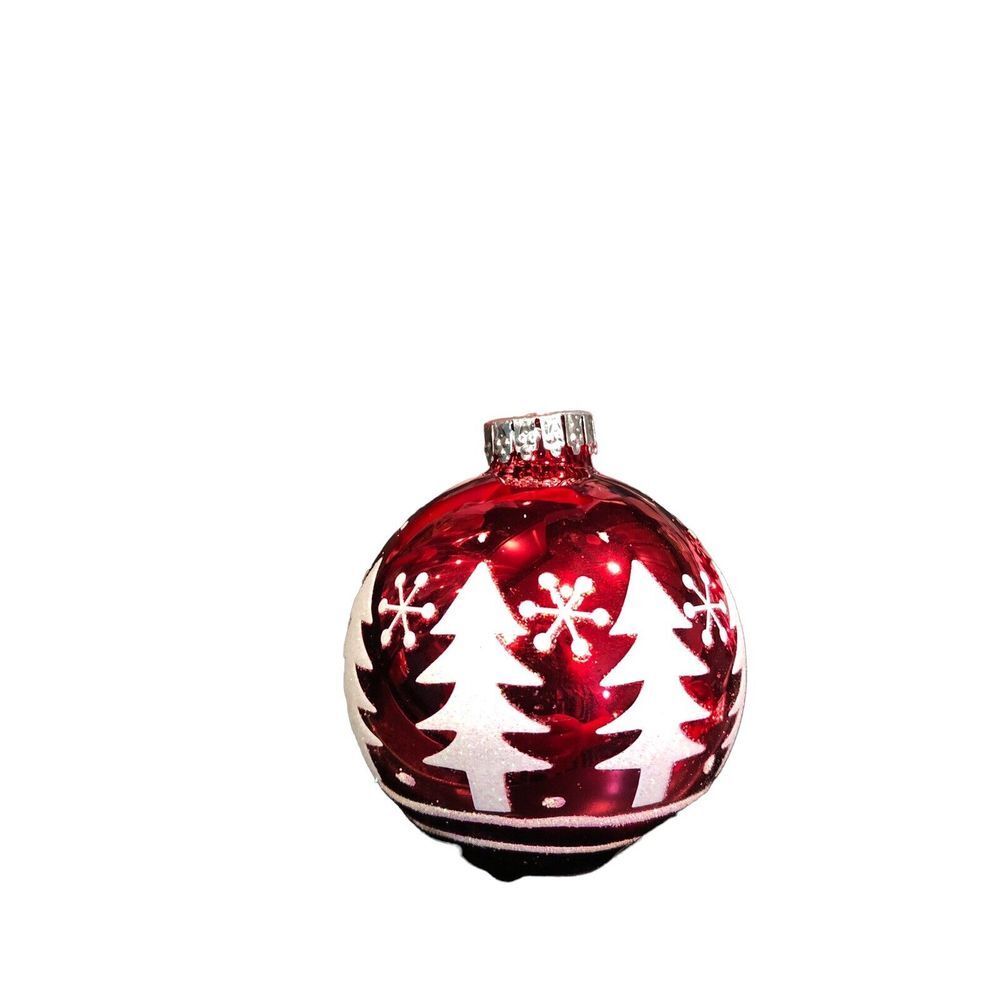 Kurt Adler Ornament Ball‎ Glass Christmas Tree Vintage Snowflake Vintage Sparkle - Picture 6 of 15